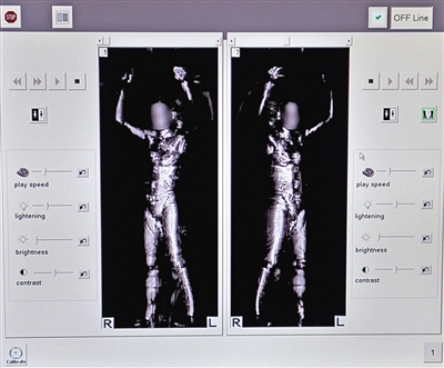 美國機場毫米波掃描圖像